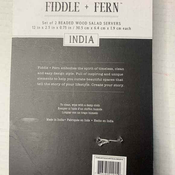 Fiddle + Fern Beaded Wood Salad Servers - Picture 4 of 4